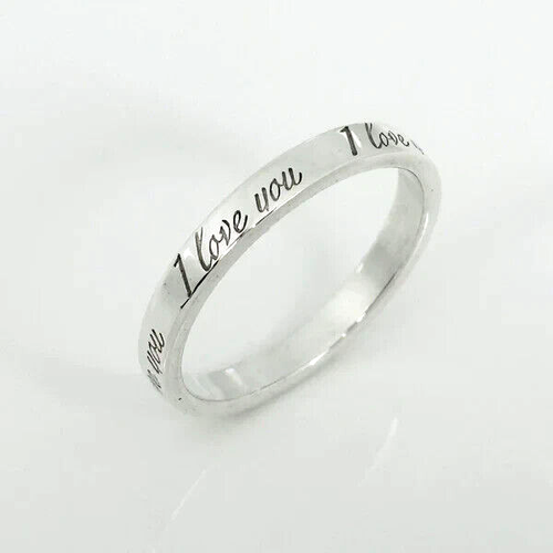RARE FIND Tiffany & Co. Sterling Silver "I Love You" Size 6.75