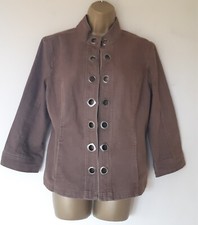 Ladies Bacconi Tan Denim Jacket Sz M-l Vgc! !