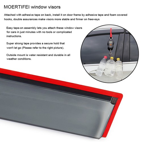 Rain Guards Window Visor Vent Shade Deflector for 2018-2023 Alfa Romeo Stelvio - Picture 4 of 8