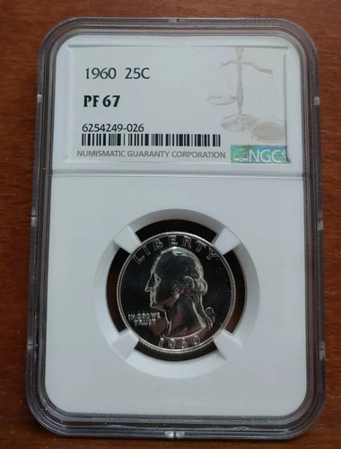 PROOF WASHINGTON QUARTER 1960 25C NGC CERTIFIED PF 67 Coin