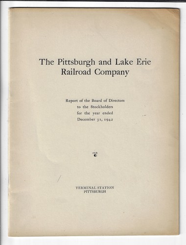 1943 Pittsburgh & Lake Erie Railroad Company Annual Report