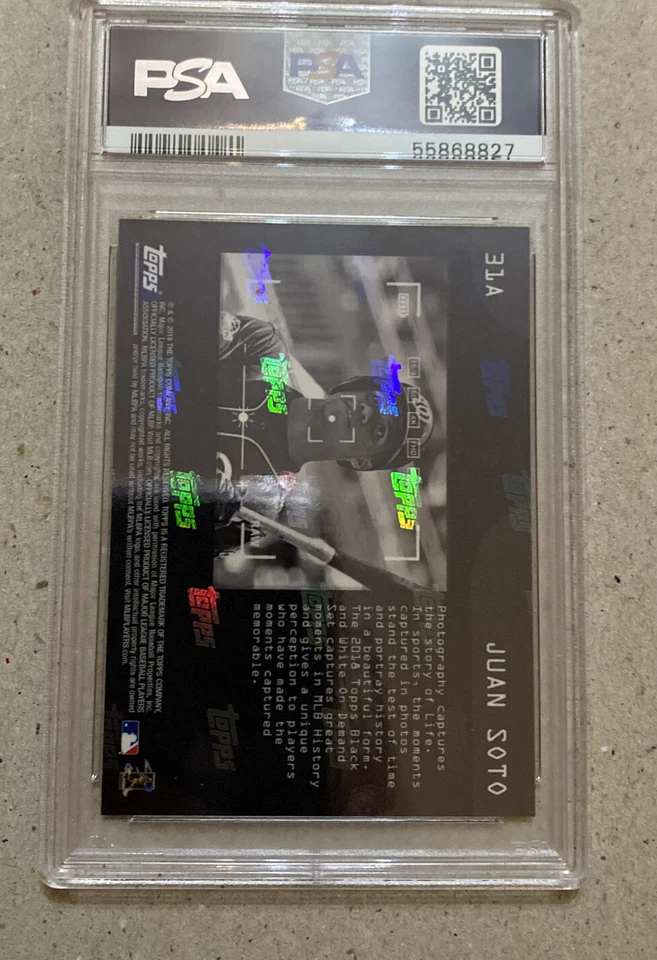 2018 Topps On Demand Juan Soto RC “Black & White -SEPIA” PSA 8 💥RARE💥 25/60 - Image 2 of 3