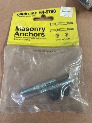 Vintage NOS Gilpin Masonry Anchors 64-9798. QTY28 Anchors Ttl