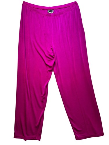 Slinky Damen weites Bein Pull-On Strickhose Größe 2X rosa elastischer Bund Freizeit neu mit Etikett