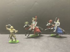 Britain Deetail Medieval Knight On Horse W/swords Armor 4  England 1971 Lot Of 3