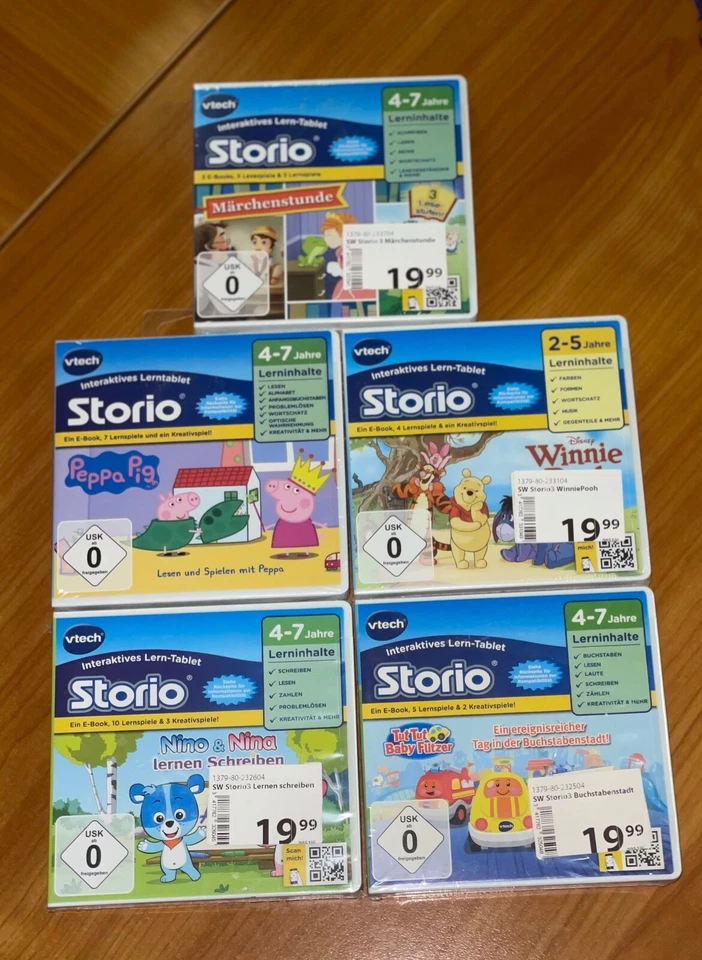 VTech Storio, 5 x Lernspiel - unbenutzt - NEU - OVP