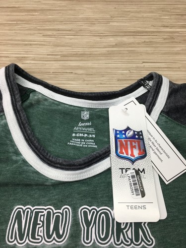 NFL Teens Apparel Juniors Size Small 3/5 New York Jets Football Shirt New Tags - Picture 3 of 6