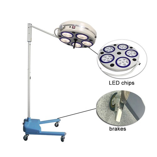 5-Hole LED Dental Surgical Shadowless Light Mobile Operation Lamp 30 LED Bulbs - Picture 3 of 16