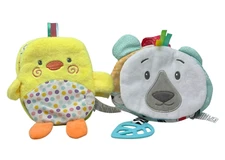 MAGIC YEARS Lot 2 Baby Soft Crinkle Books Easter Chick Polar Bear Teether EUC
