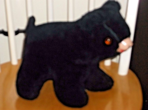 Vintage Plüschtier Schwarzbär mit Stroh gefüllt Vinyl Schnauze - Bild 4 von 6