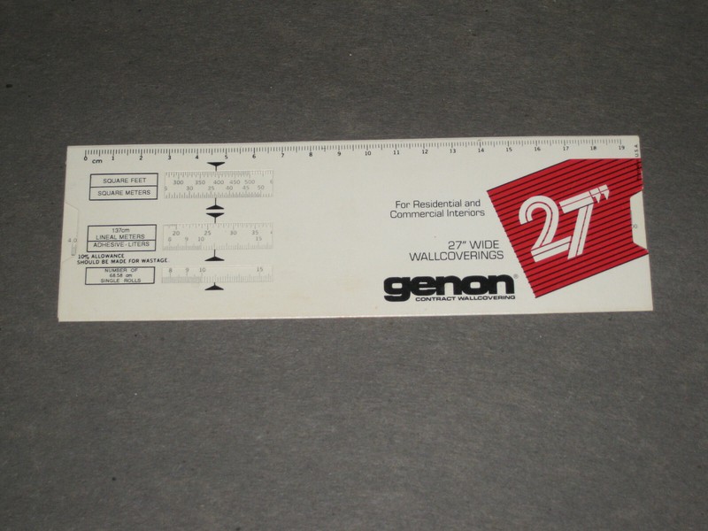 GENON Vinyl Wallcovering Slide Ruler Template Drafting Yards Feet