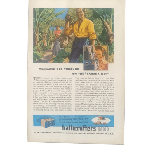 Mensajes de radio Hallicrafters 1945 de colección en la red banana anuncio - Imagen 4 de 4