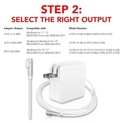 85W AC Adapter Charger for Apple MacBook Pro 15" 17" A1172 A1261 A1281 A1286 - Picture 3 of 7