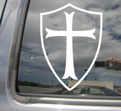 Knights Templar Shield - Order of the Temple - Window Vinyl Decal Sticker 09018