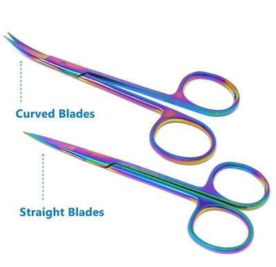 Titanium Color 4.5'' Facial Hair Scissors + Beard Mustache Nose Hair Trimming 