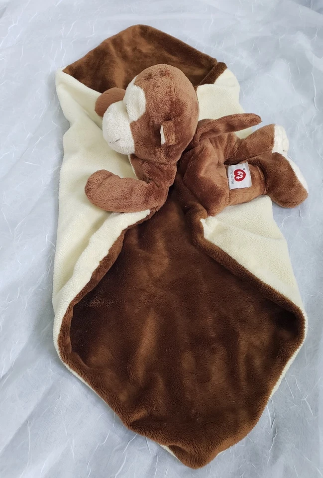 Manta Tylux Mono 2009 Marrón Lovey Reversible Cabeza Pies Nubby Jungla RARA Foto 4 de 4