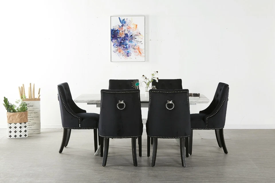 Windsor Terciopelo Tirar Aldaba Tachuelas Comedor Cocina Adorno Sillas Lujo Wow - Imagen 3 de 4