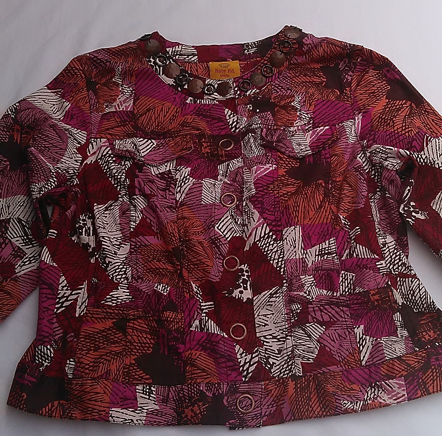 Ruby Rd. Jacket/Top w/ Copper Embellished Necklin… - image 1