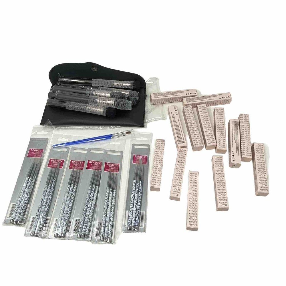 New B Taylor Beauty Lip Gloss Make Up Brush Set and Nail Cultivator art Brushes