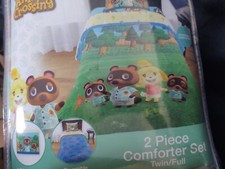 NEW Horizons Animal Crossing 2 pc reversible comforter set twin/full pillow sham