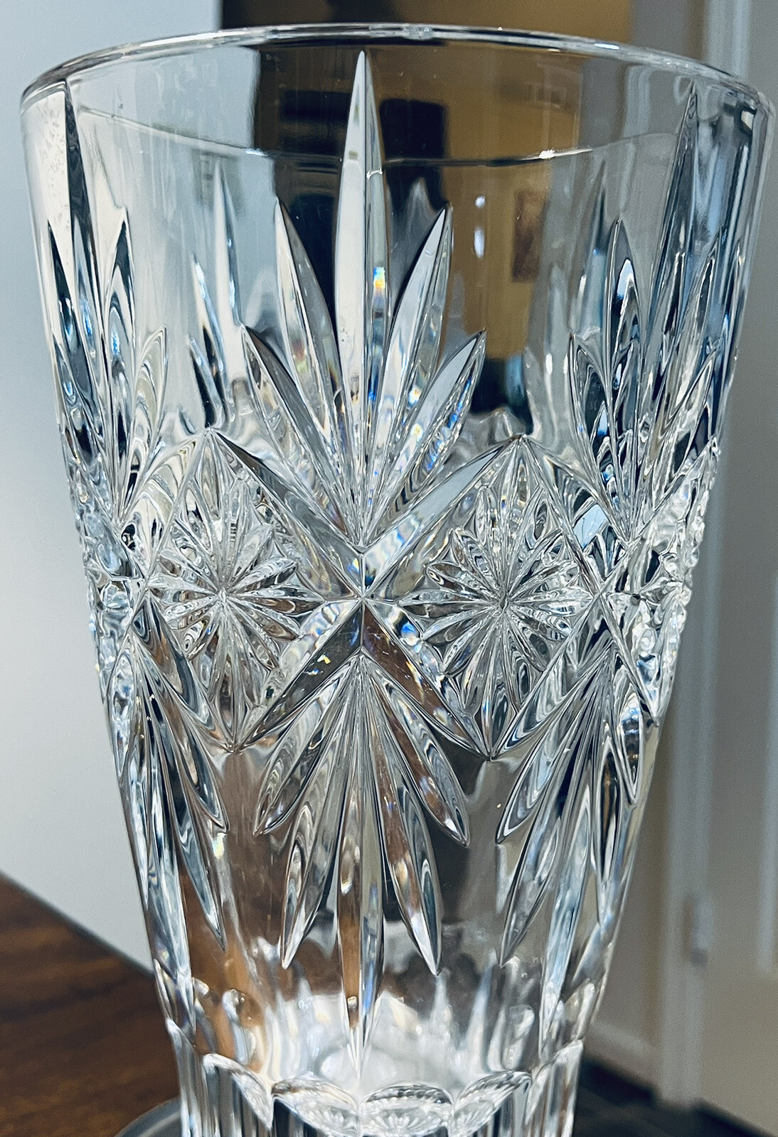 Vintage Waterford Normandy Heavy Crystal Vase 10" High 6.25”Wide