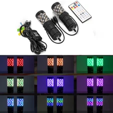 0.7FT Spiral LED Fat Whip Light Antenna RGB Chasing For Can-am X3 RZR UTV ATV
