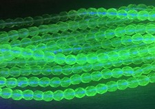 Czech Uranium Glass Beads 4mm Yellow Faceted 8-inch Strand