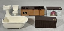 Maple Town Story Bandai 1986 Bathroom Kitchen Fireplace Furniture Sink Tub Set