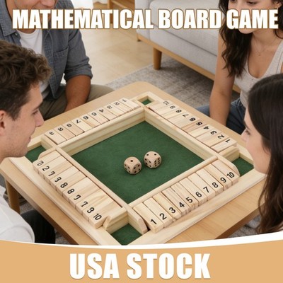 Wooden dice Board game shut The box for 4 players Flaps & dices Game fast ship.