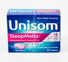 04/2026 UNISOM Nighttime Sleep-Aid SLEEP MELTS 24 Cherry flavor Tablets NIB