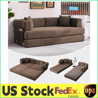  Convertible Sleeper Sofa Bed,Folding Floor Futon Couch W/AdjustableArmrests,Pil