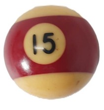 Vintage Replacement Billiard Pool Ball Standard 15 Maroon Stripe Collectable