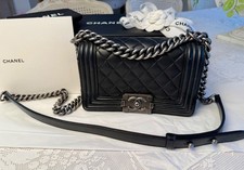 CHANEL Small Le Boy Caviar Quilted Leather Flap Bag Black 2018-2019 Karl