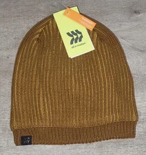 All in Motion Bronze Gold Color Knit Beanie Winter Hat Fleece Lined Adult OS NWT