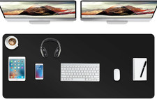 Leather Desk Pad Protector,Non-Slip Mouse Pad,Laptop Desk Pad,Office Mouse Mat,W