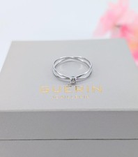 Bague Guérin en or blanc centrée d'un petit diamant Or 750 Millième (18 CT) 1,0
