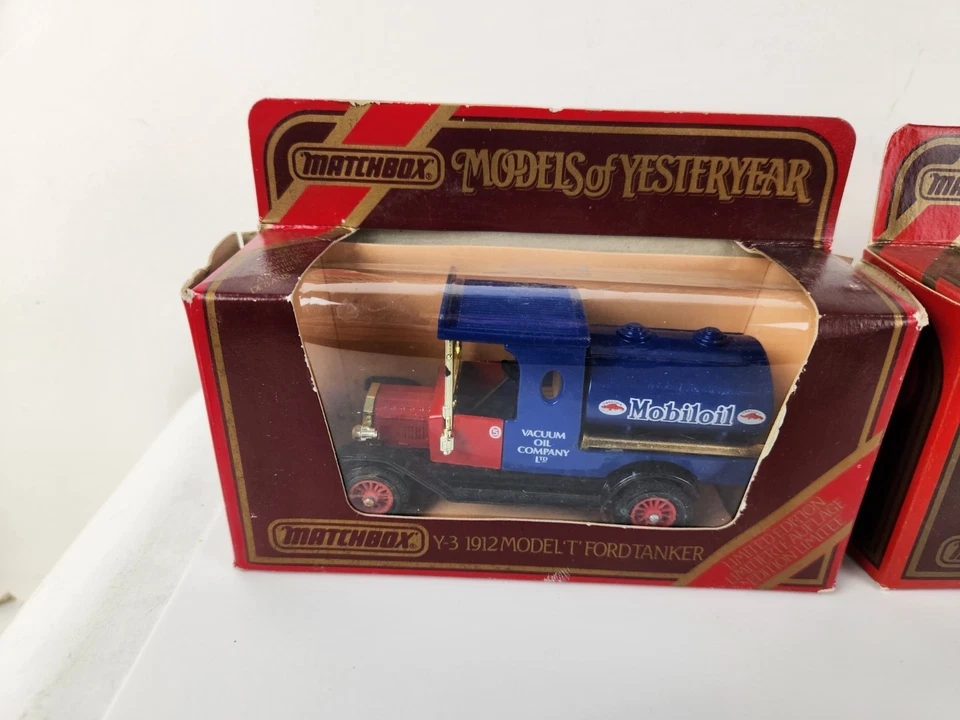 Matchbox Model Of Yesteryear Y5-C 1930 Leyland Titan & Mobiloil Y-3 Model T Vtg - Image 3 of 4