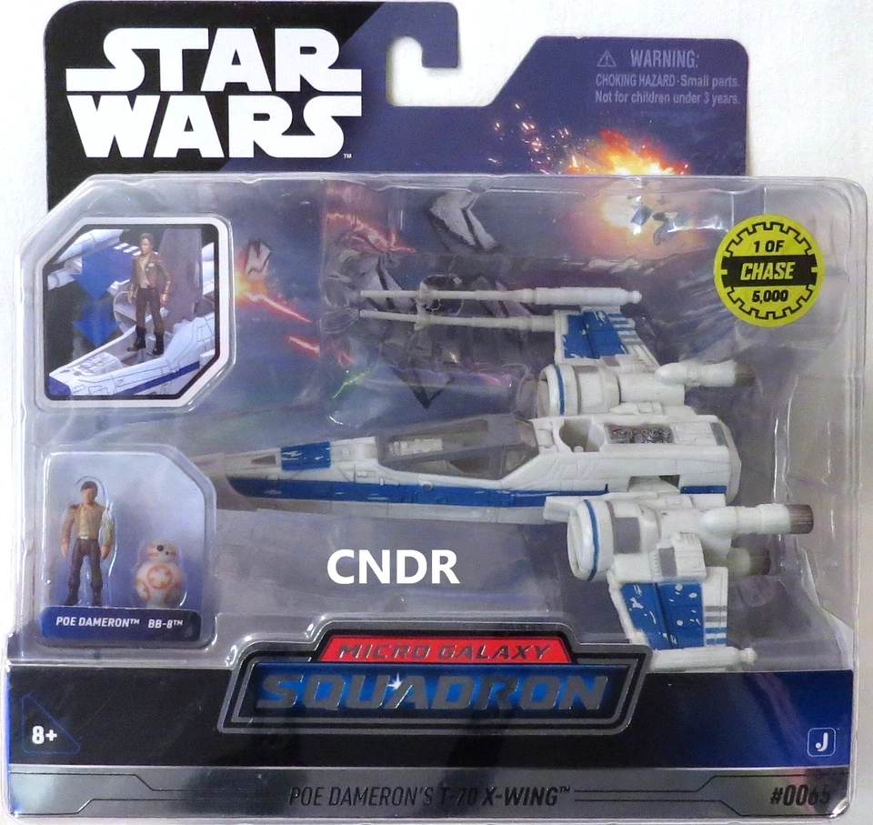 Star Wars Micro Galaxy Squadron Serie 3 Azul CHASE Poe Dameron's T-70 X-Wing 65 Foto 2 de 4