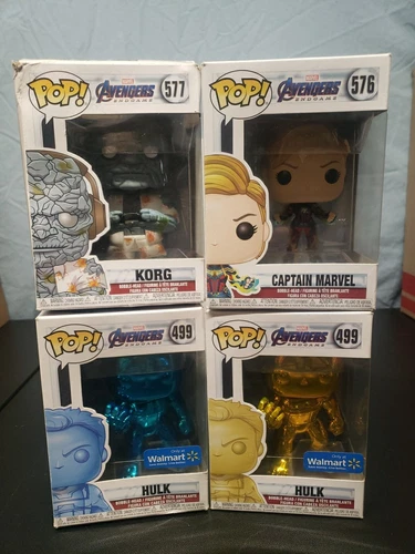 Funko PoP! Marvel Avengers:End game Lot of 4 - Hulk#499 Blue/yellow Chrome +More