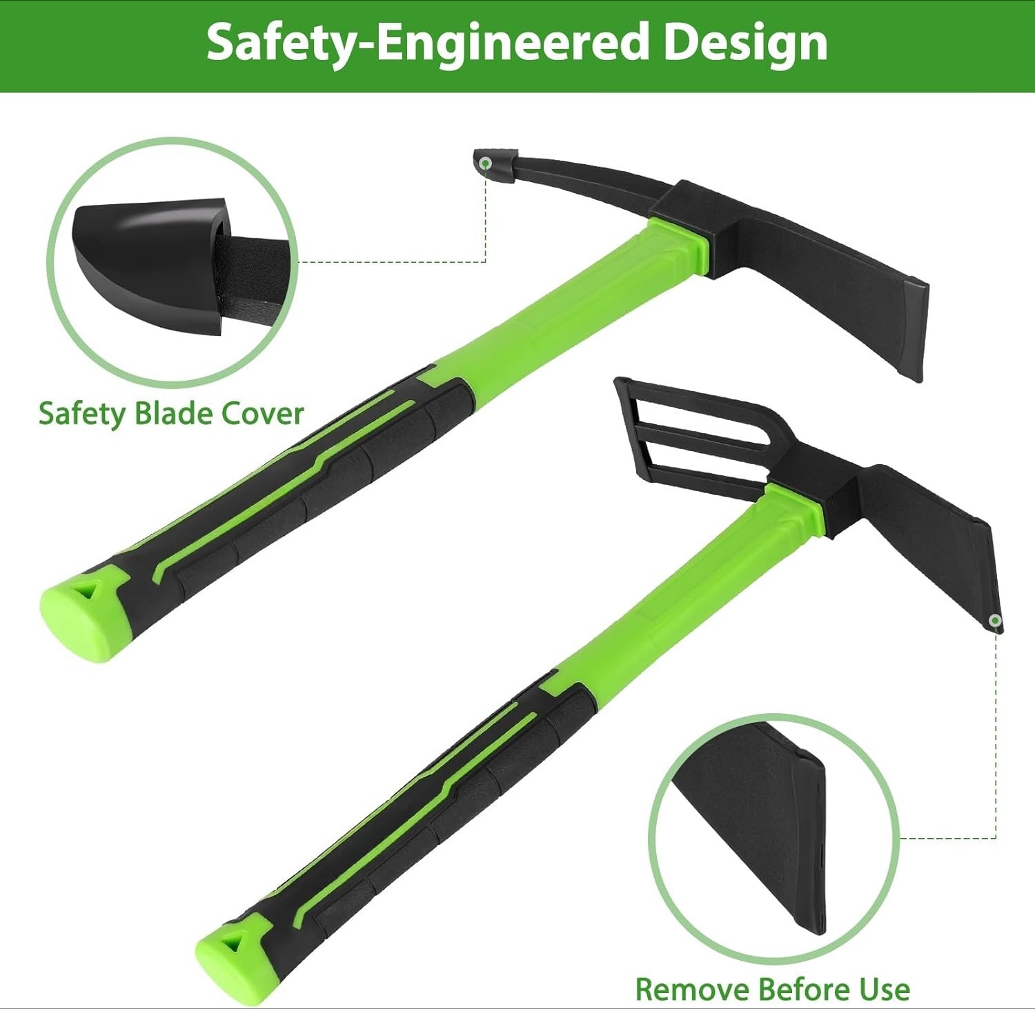 2pcs Pick Axes for Digging and Garden Hoe and Cultivator Hand Rake Garden Tool