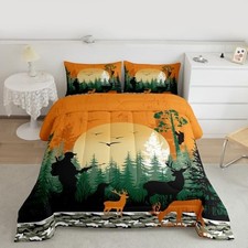 Deer Kids Comforter Set Size Deer Hunting Bedding Set King Black Green Orange