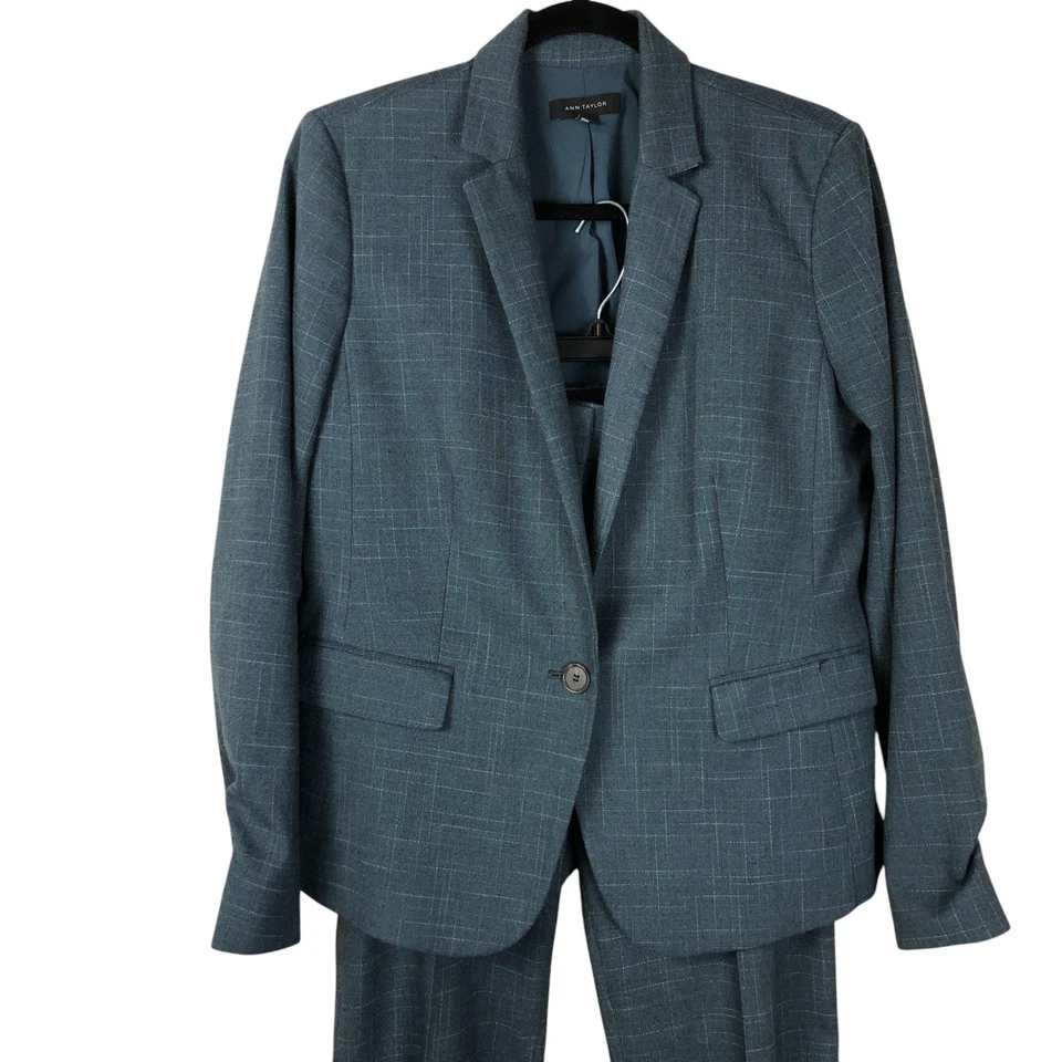 Ann Taylor Womens Suit Set Size 10 Green Teal Career Office Workwear Business - Image 2 of 4