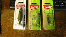 Heddon Torpedos, nip, 3 sizes, 3 colors, free shipping