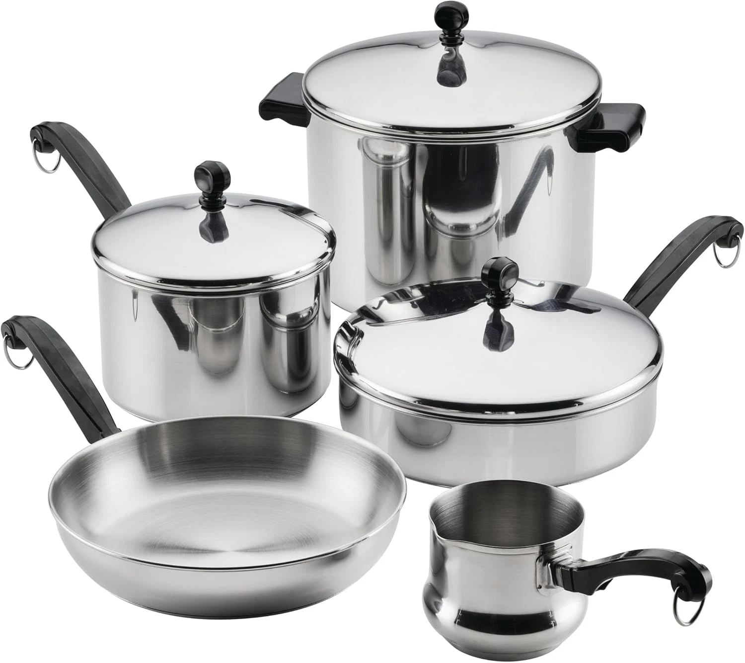 Classic Anniversary Stainless Steel Cookware Set, 8 Piece Induction Safe