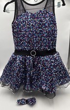 Dance Costume Black A Wish Come True XLC 24062Y Jazz Tap Musical Theater Sequin