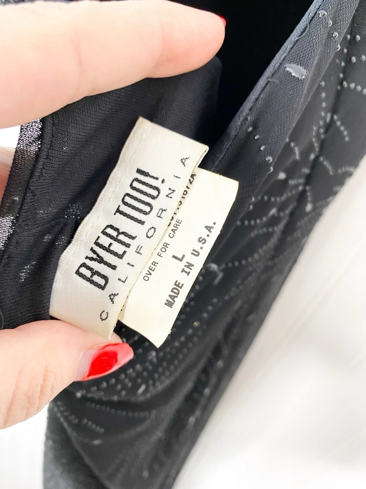 BYER TOO VINTAGE AÑOS 90 L CORREA DE ESPAGUETI GRADUACIÓN HOCO MAXI NEGRO AZUL BRILLO Y2K Foto 3 de 4