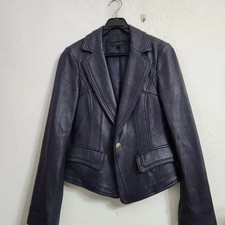 Tomboi Navy Leather Jacket Pre-Owned, Lightly Used