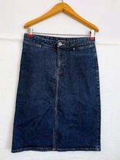 VTG y2k GAP Denim Mid Skirt Front Slit Low-Mid Rise size 6 Retro Basic Staple