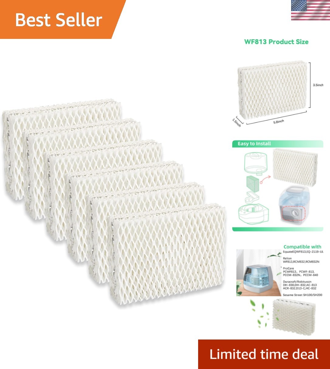 Filters Replacement Compatible With Equate Eqwf813 Pc...