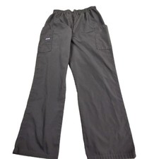 Cherokee Workwear Scrub Pants M Gray Elastic-Waist Pockets